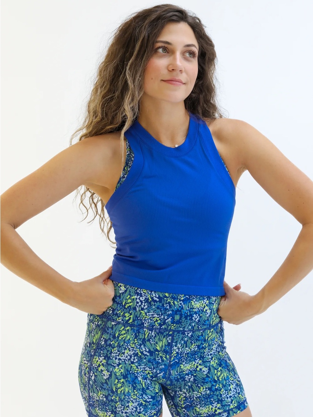 Senita Bella Ribbed Tank (Short) - Cobalt S/M
